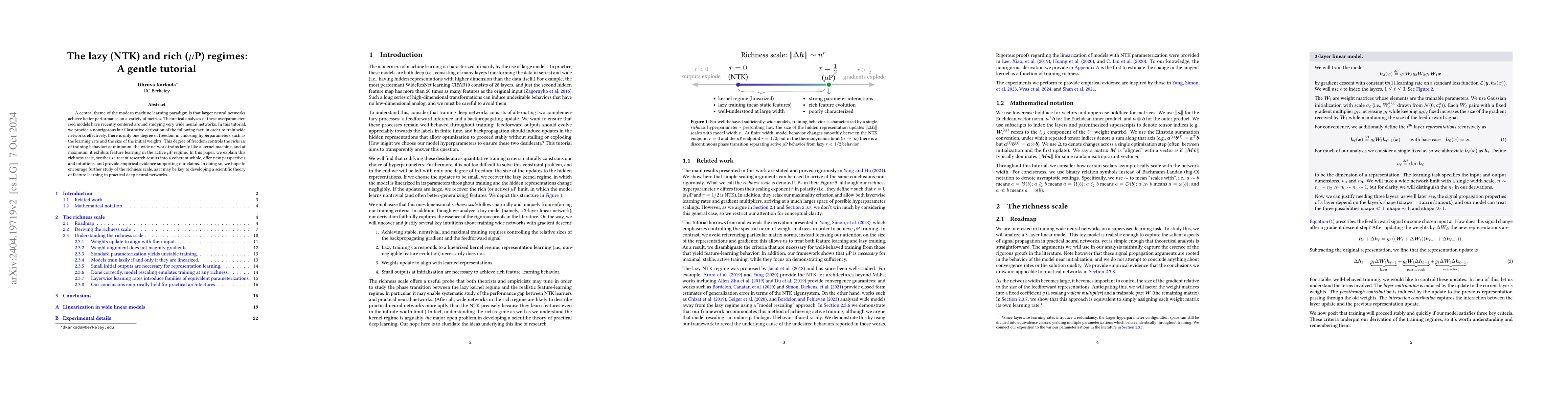 Thumbnail for The lazy (NTK) and rich ($\mu$P) regimes: a gentle tutorial