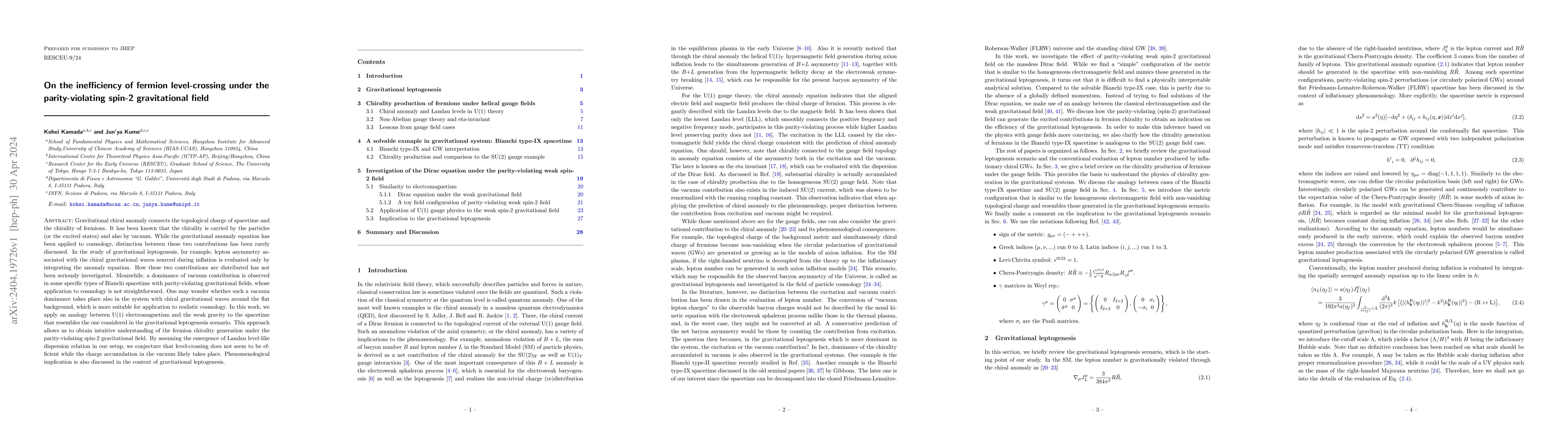 Thumbnail for On the inefficiency of fermion level-crossing under the parity-violating
  spin-2 gravitational field