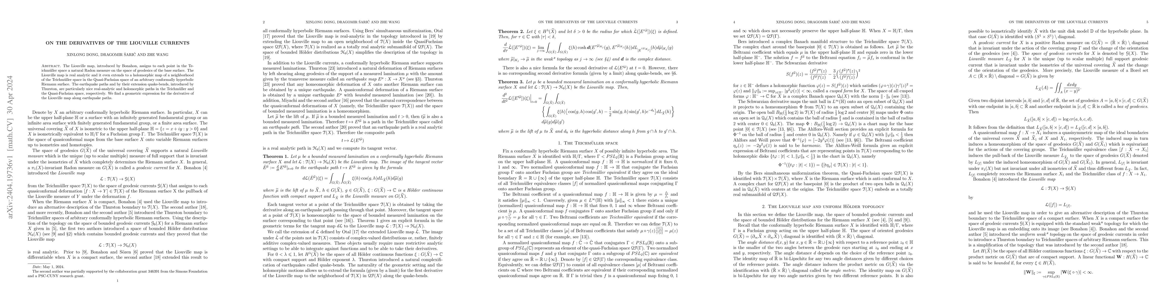 Thumbnail for On the derivatives of the Liouville currents