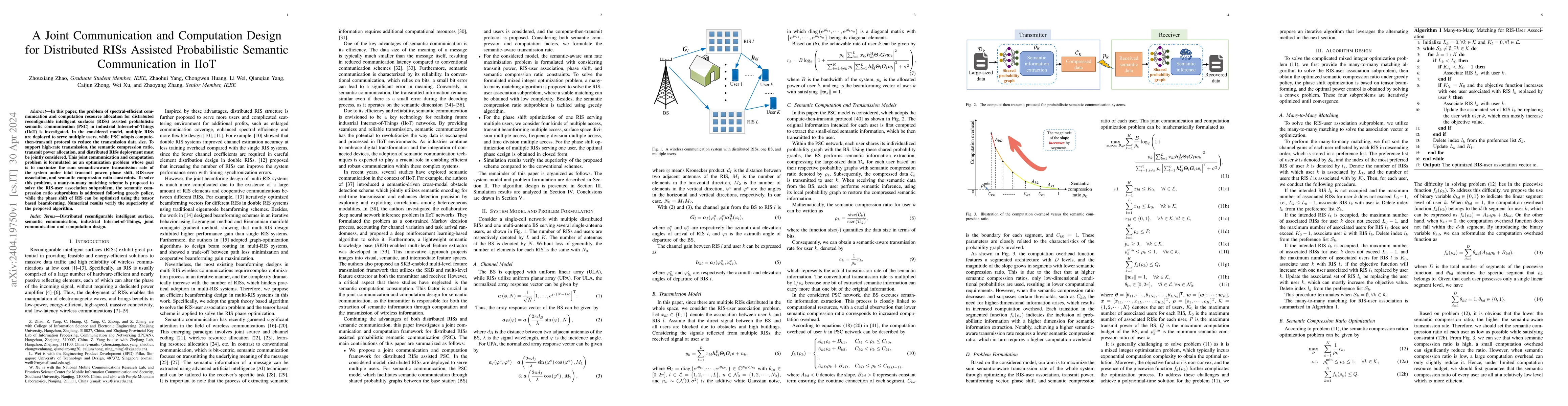 Thumbnail for A Joint Communication and Computation Design for Distributed RISs
  Assisted Probabilistic Semantic Communication in IIoT