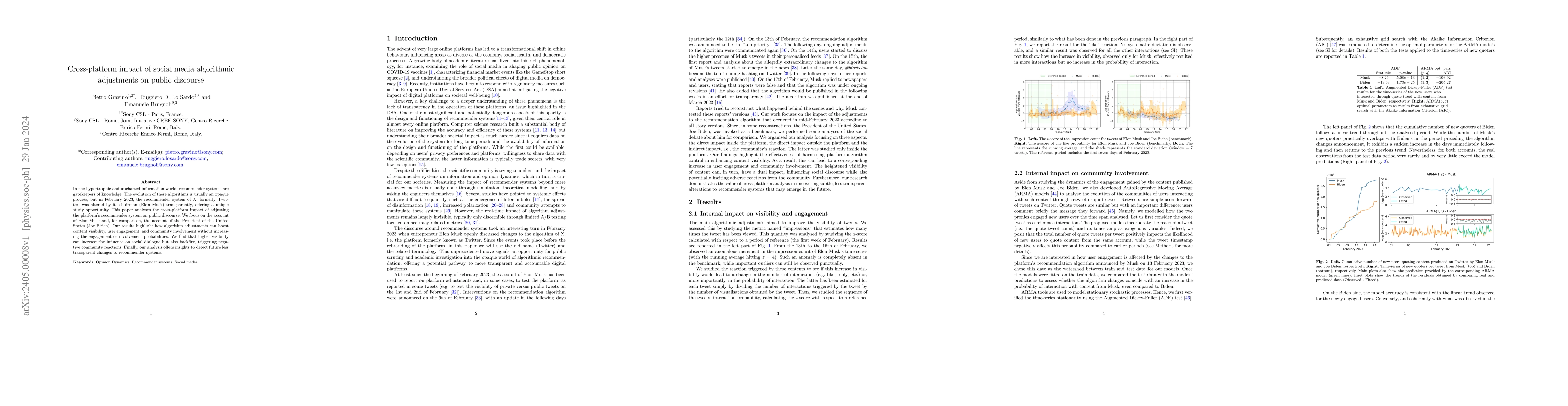 Thumbnail for Cross-platform impact of social media algorithmic adjustments on public
  discourse