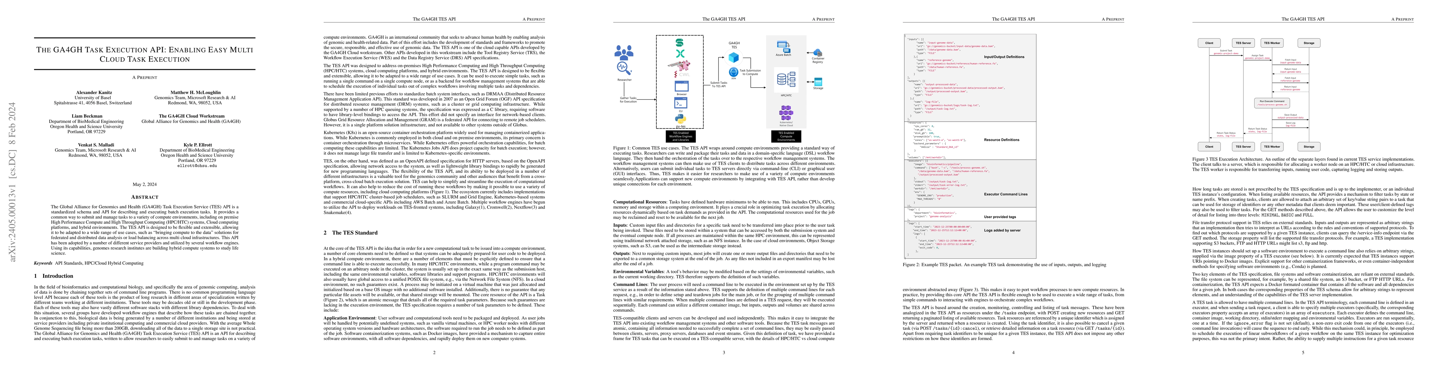Thumbnail for The GA4GH Task Execution API: Enabling Easy Multi Cloud Task Execution