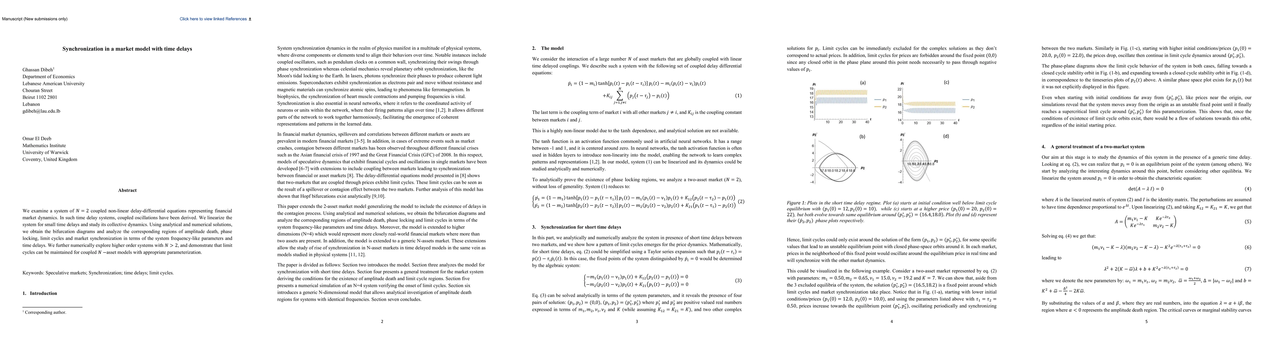Thumbnail for Synchronization in a market model with time delays