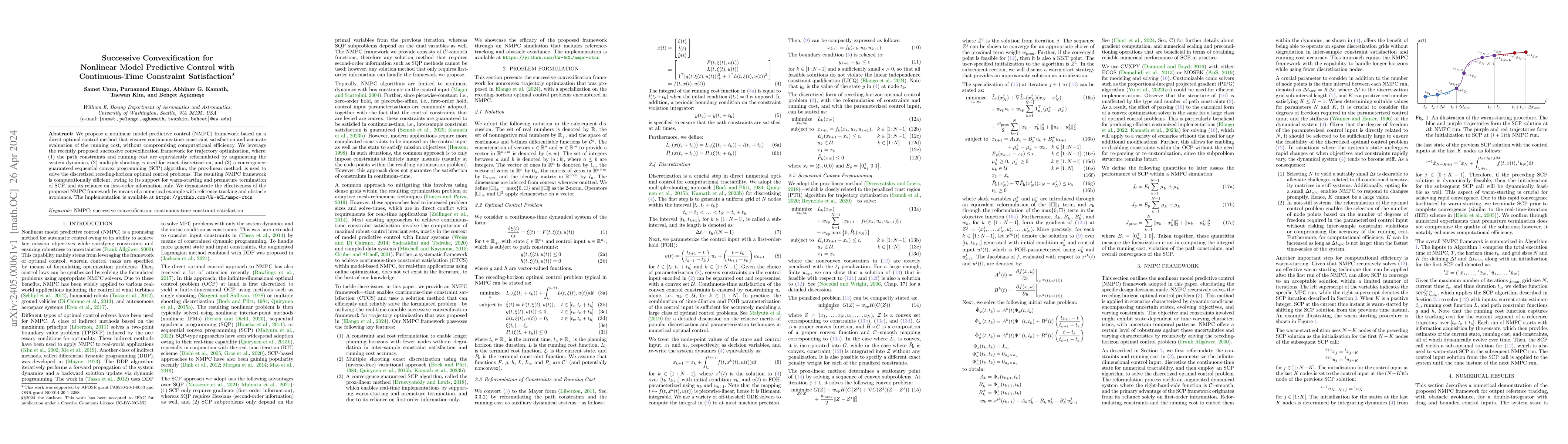 Thumbnail for Successive Convexification for Nonlinear Model Predictive Control with
  Continuous-Time Constraint Satisfaction