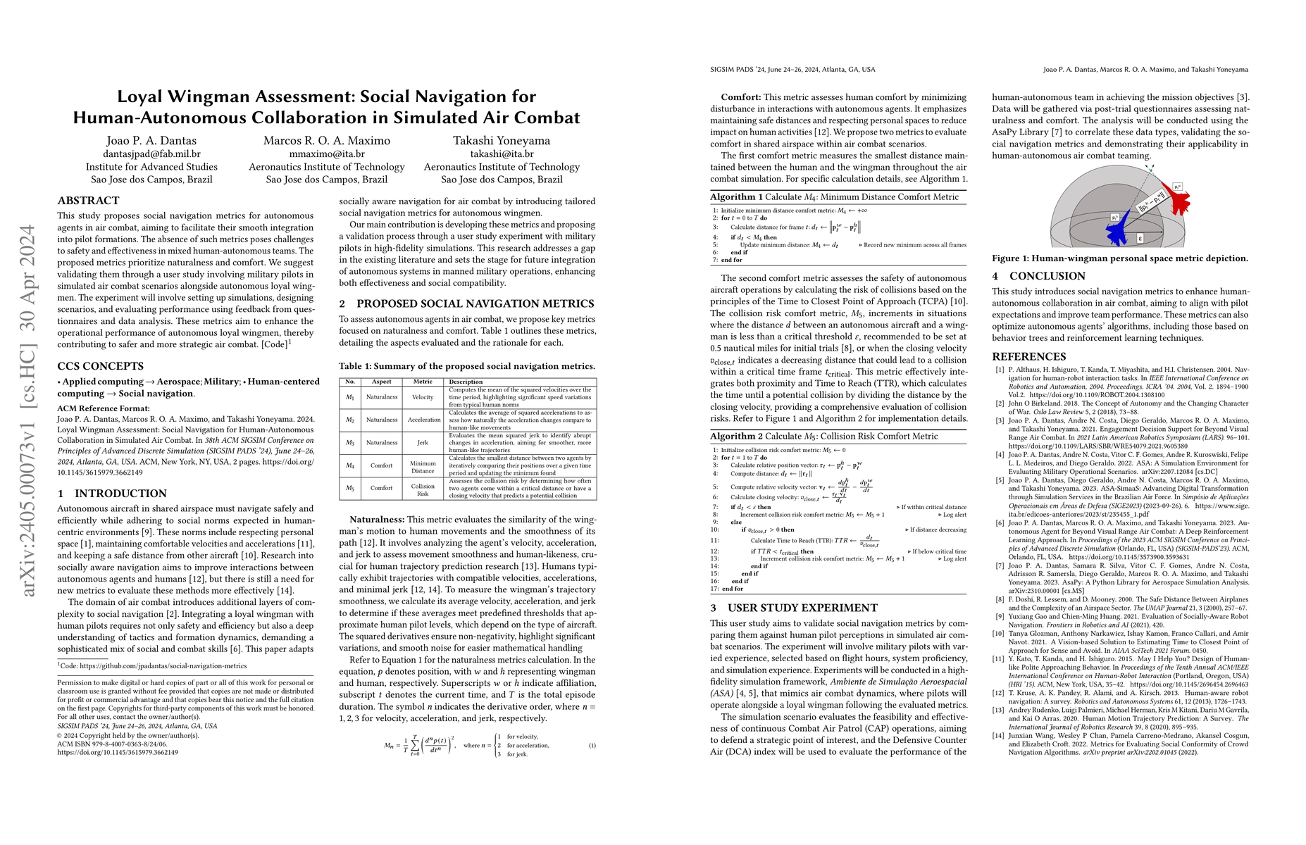 Thumbnail for Loyal Wingman Assessment: Social Navigation for Human-Autonomous
  Collaboration in Simulated Air Combat