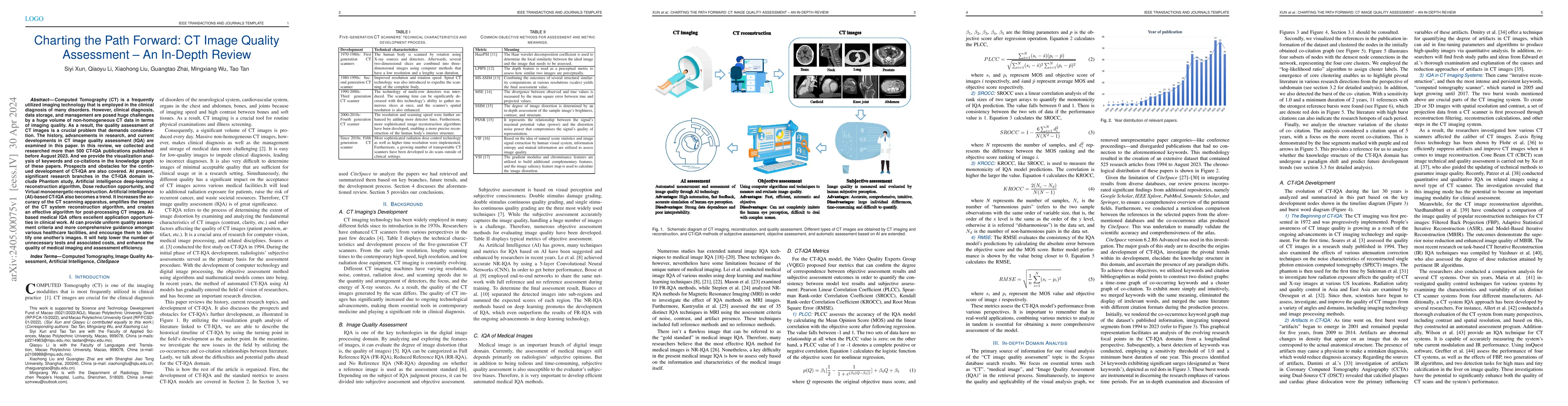 Thumbnail for Charting the Path Forward: CT Image Quality Assessment -- An In-Depth
  Review
