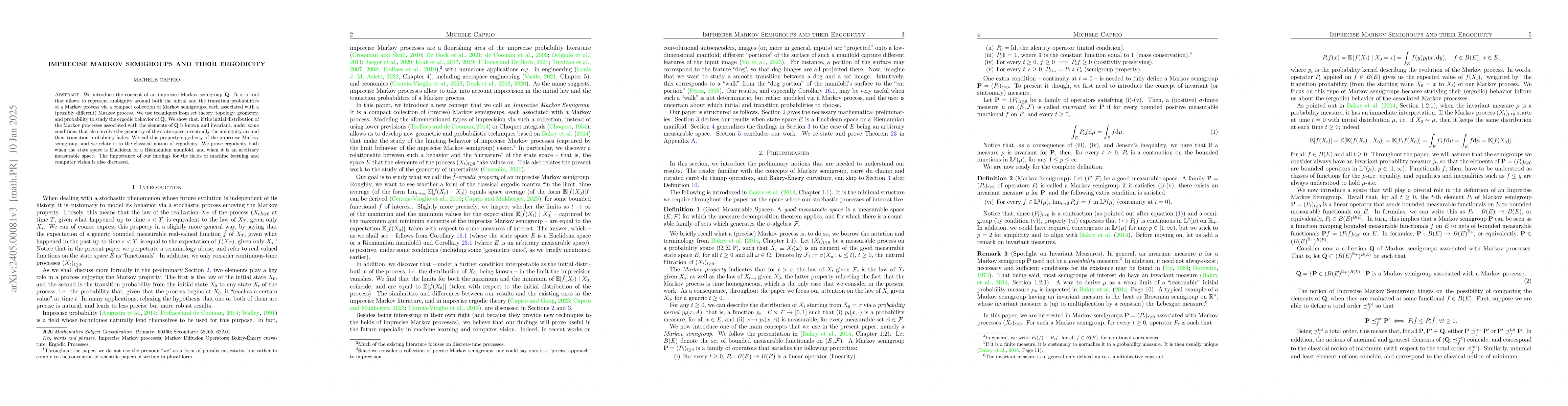 Thumbnail for Imprecise Markov Semigroups and their Ergodicity