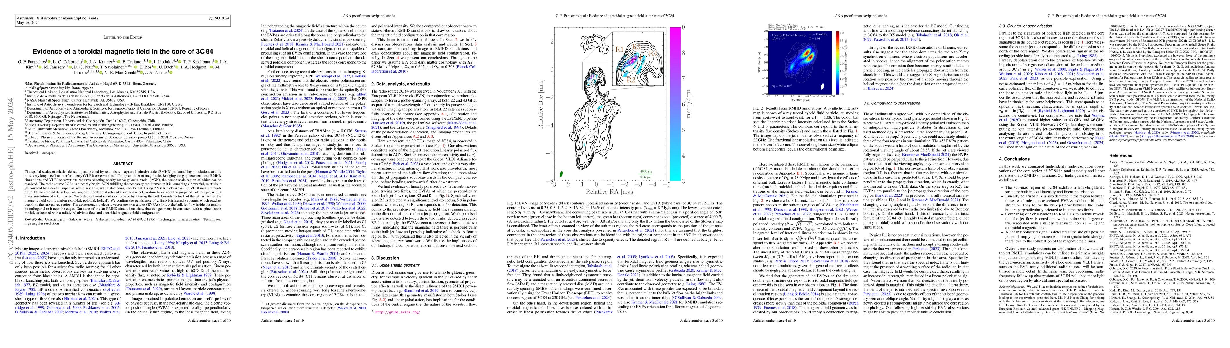 Thumbnail for Evidence for a toroidal magnetic field in the core of 3C 84