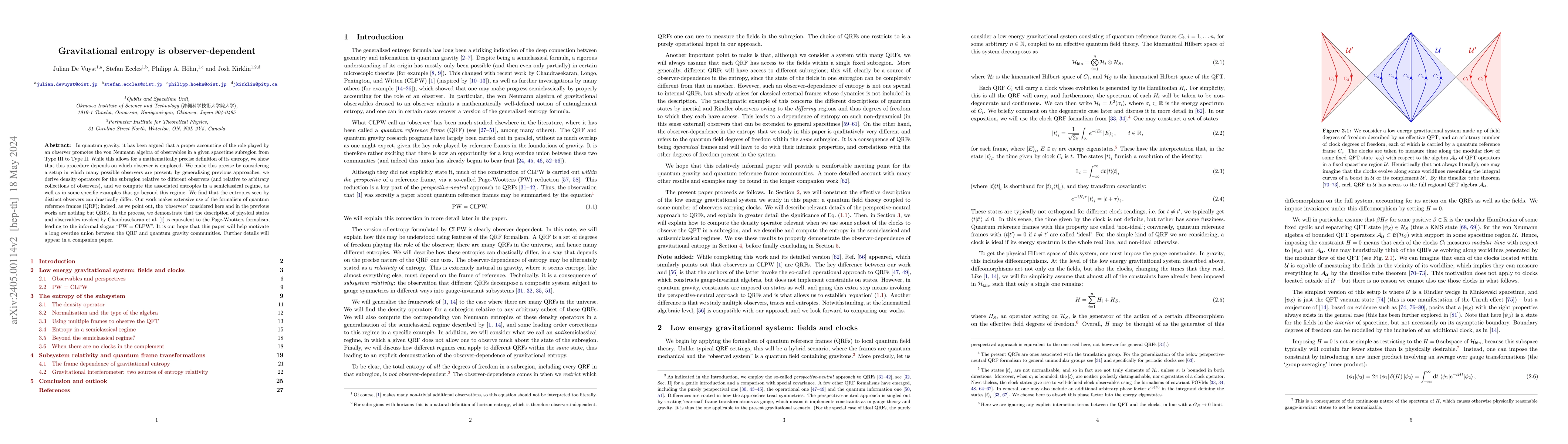 Thumbnail for Gravitational entropy is observer-dependent