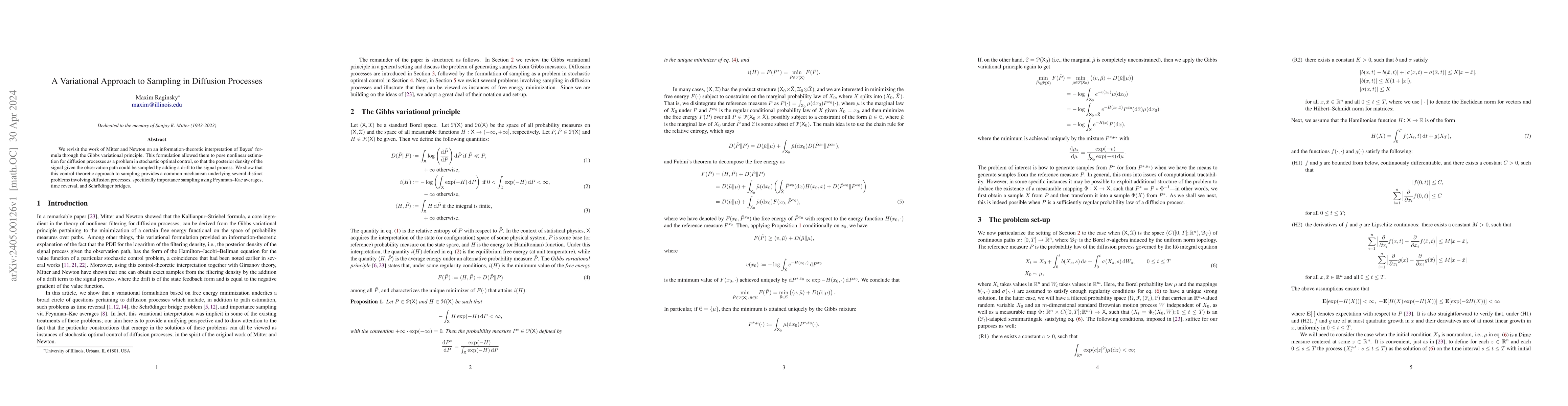 Thumbnail for A variational approach to sampling in diffusion processes