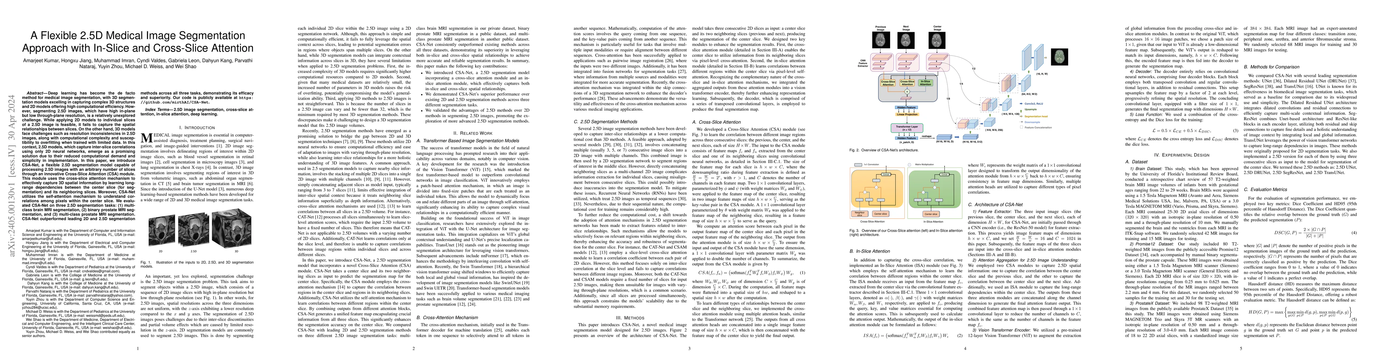 Thumbnail for A Flexible 2.5D Medical Image Segmentation Approach with In-Slice and
  Cross-Slice Attention