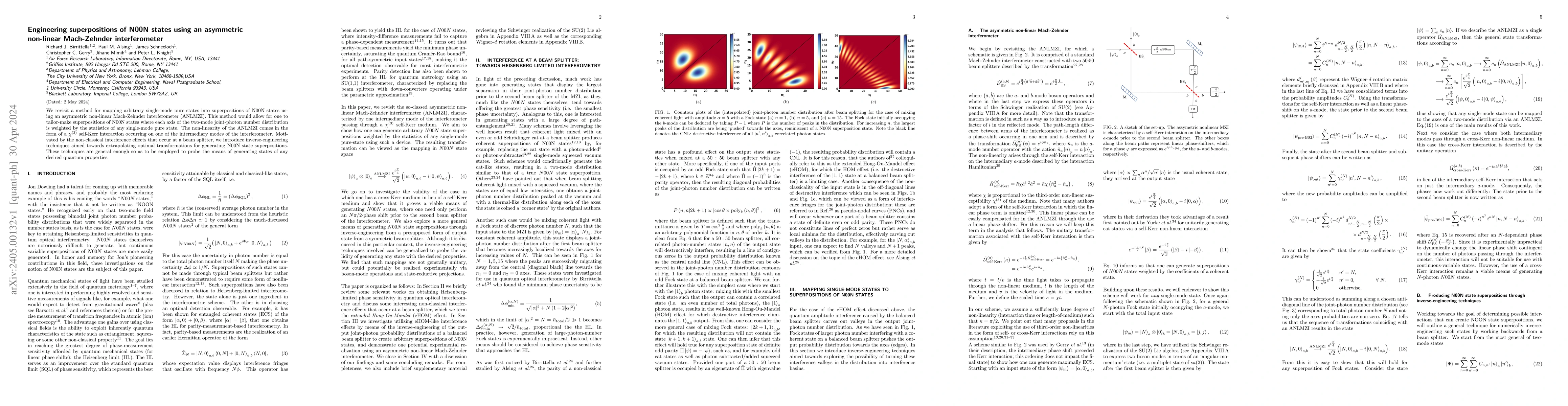 Thumbnail for Engineering superpositions of N00N states using an asymmetric non-linear
  Mach-Zehnder interferometer