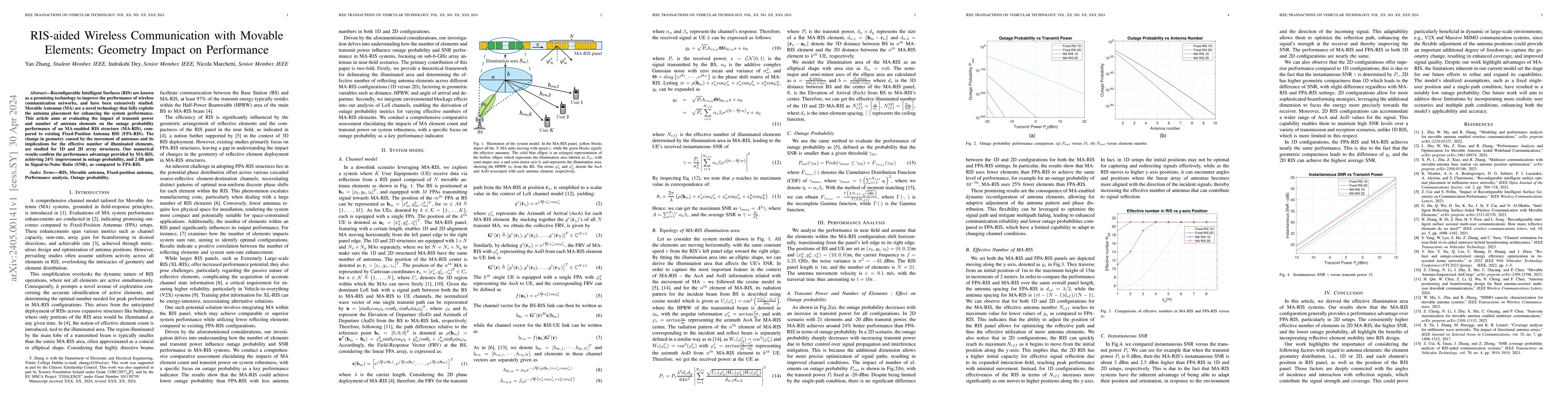 Thumbnail for RIS-aided Wireless Communication with Movable Elements Geometry Impact
  on Performance