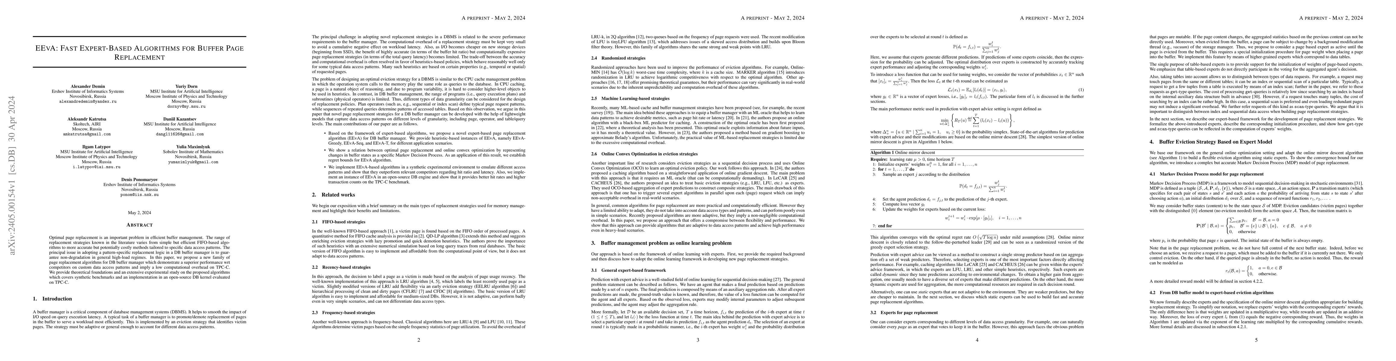 Thumbnail for EEvA: Fast Expert-Based Algorithms for Buffer Page Replacement