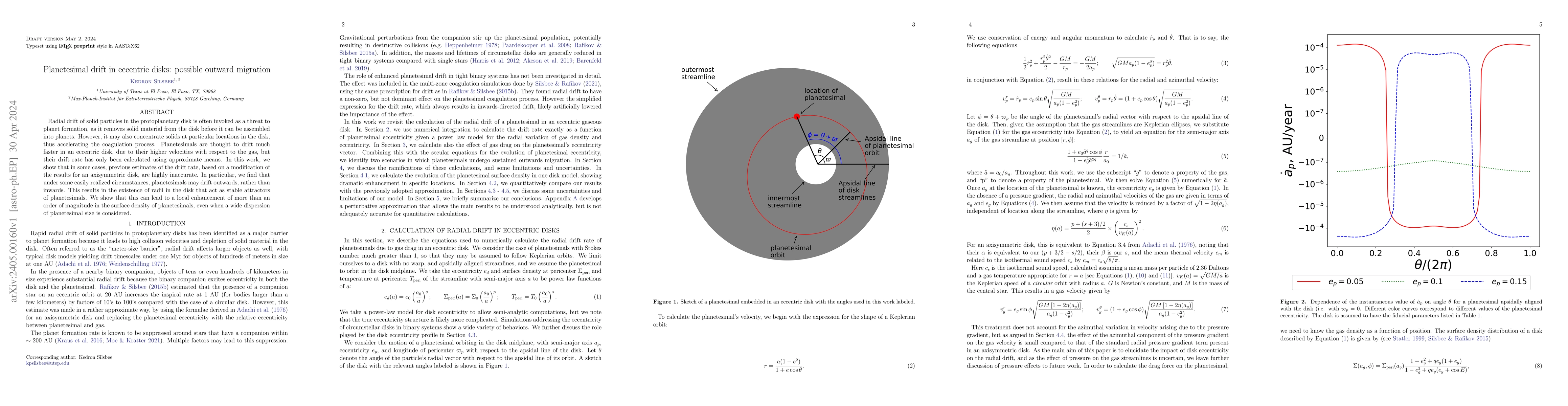 Thumbnail for Planetesimal drift in eccentric disks: possible outward migration