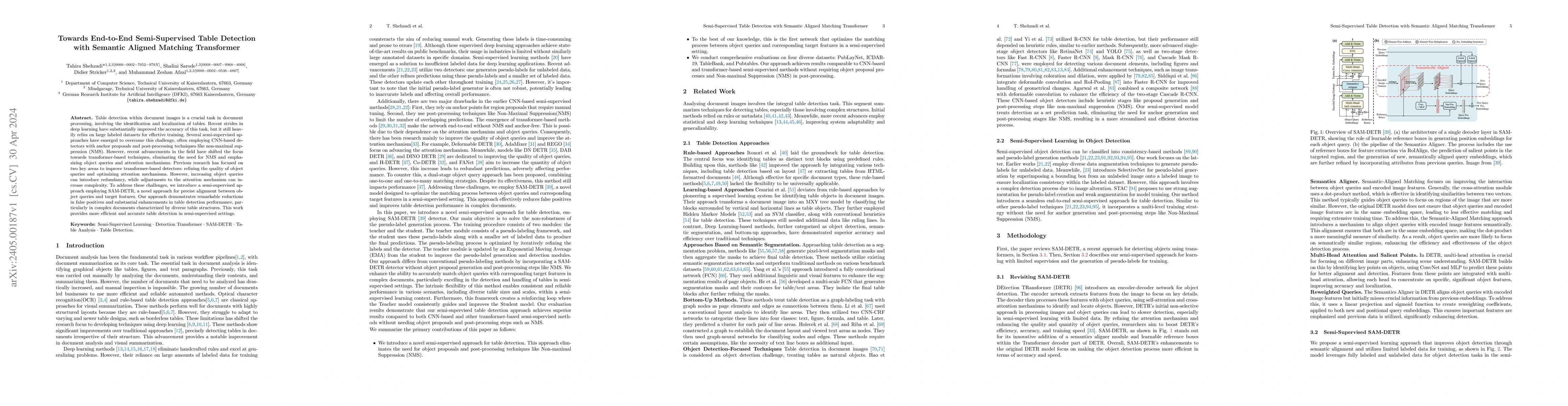 Thumbnail for Towards End-to-End Semi-Supervised Table Detection with Semantic Aligned
  Matching Transformer