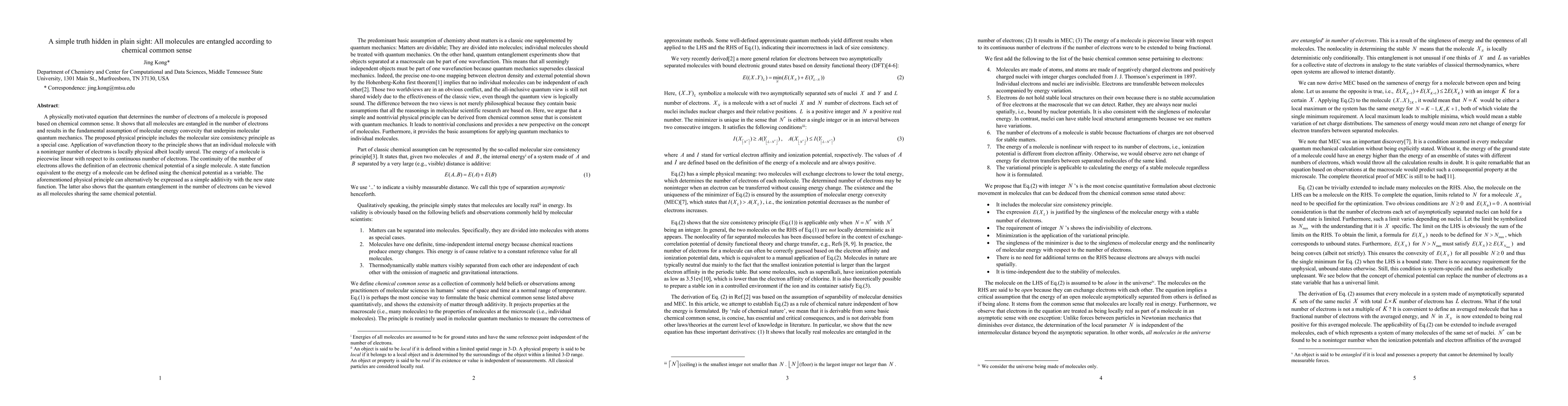 Thumbnail for A simple truth hidden in plain sight: All molecules are entangled
  according to chemical common sense