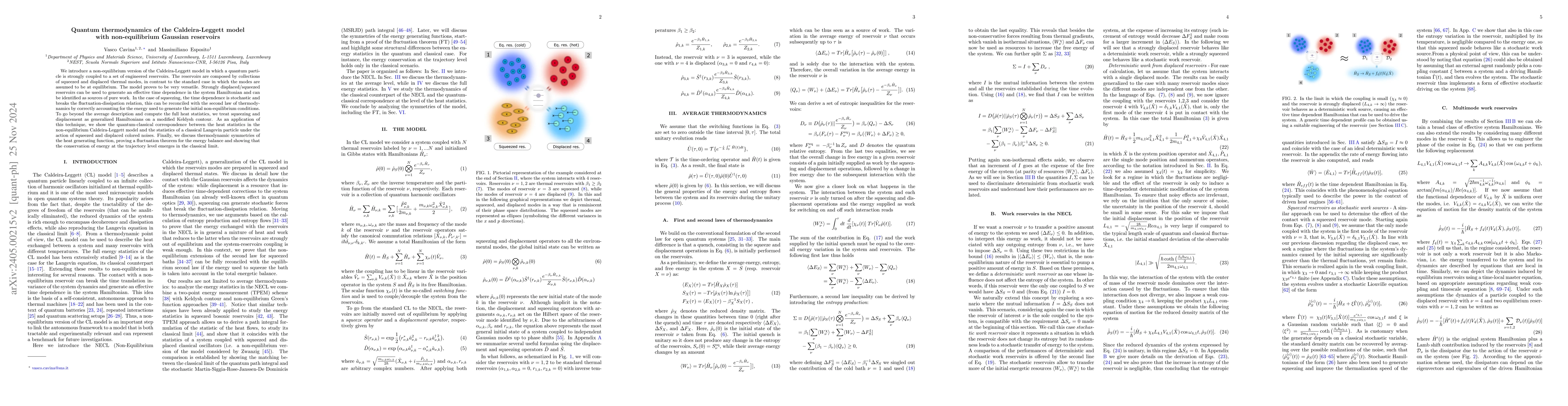 Thumbnail for Quantum thermodynamics of the Caldeira-Leggett model with
  non-equilibrium Gaussian reservoirs