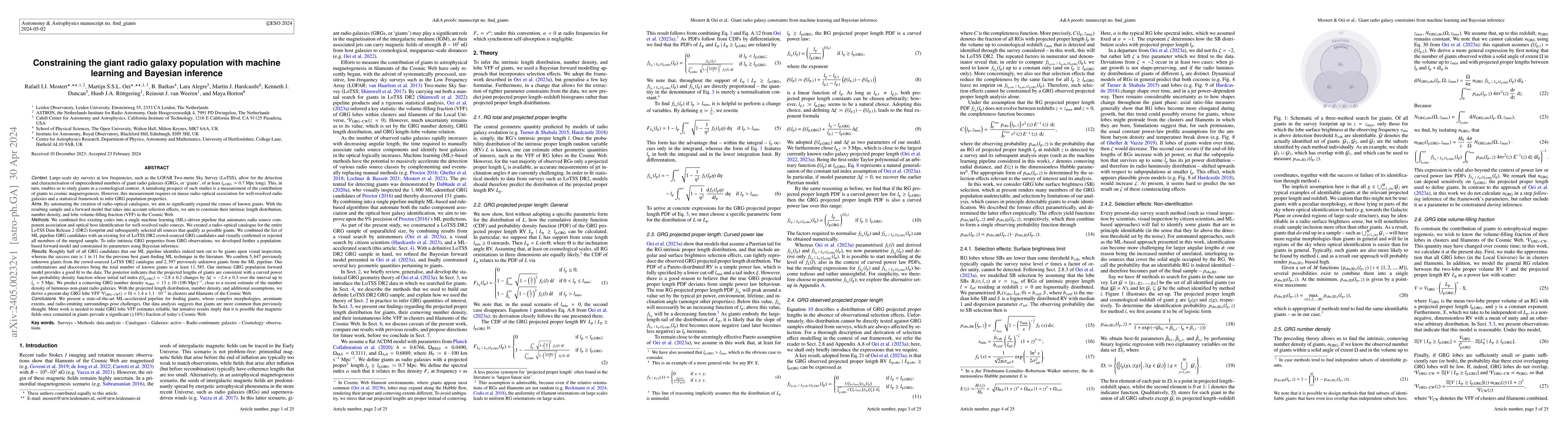 Thumbnail for Constraining the giant radio galaxy population with machine learning and
  Bayesian inference