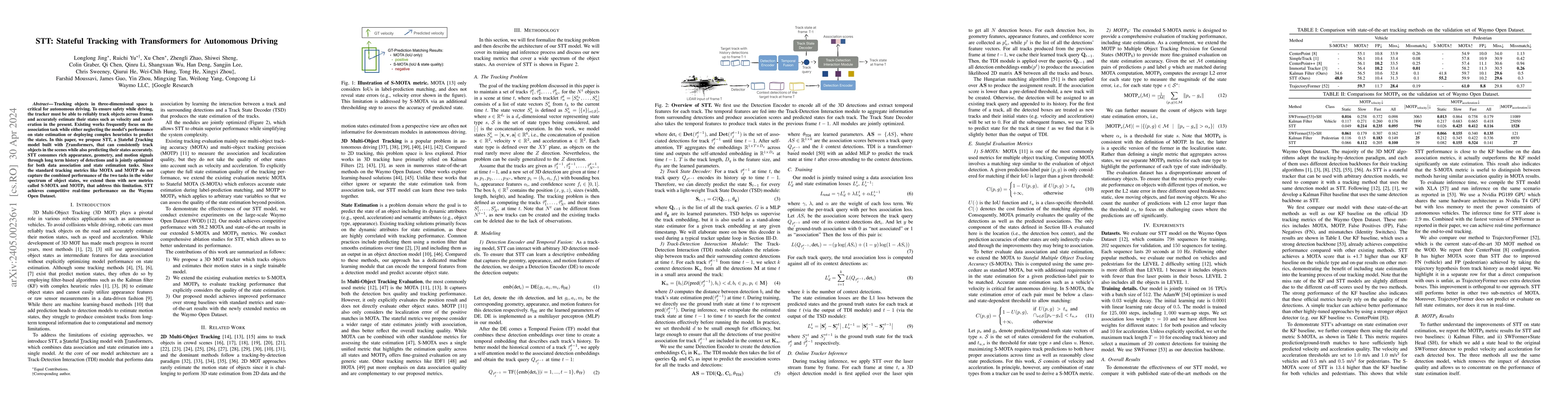 Thumbnail for STT: Stateful Tracking with Transformers for Autonomous Driving