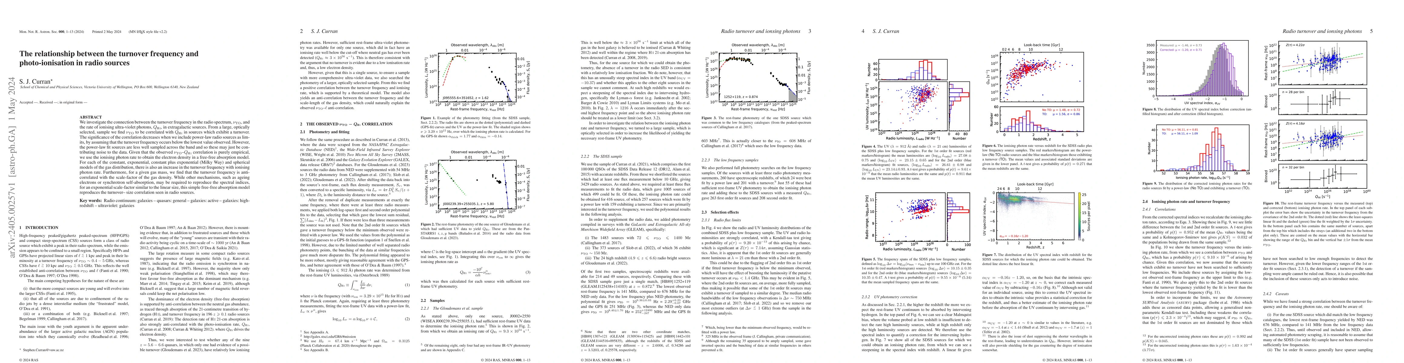 Thumbnail for The relationship between the turnover frequency and photo-ionisation in
  radio sources