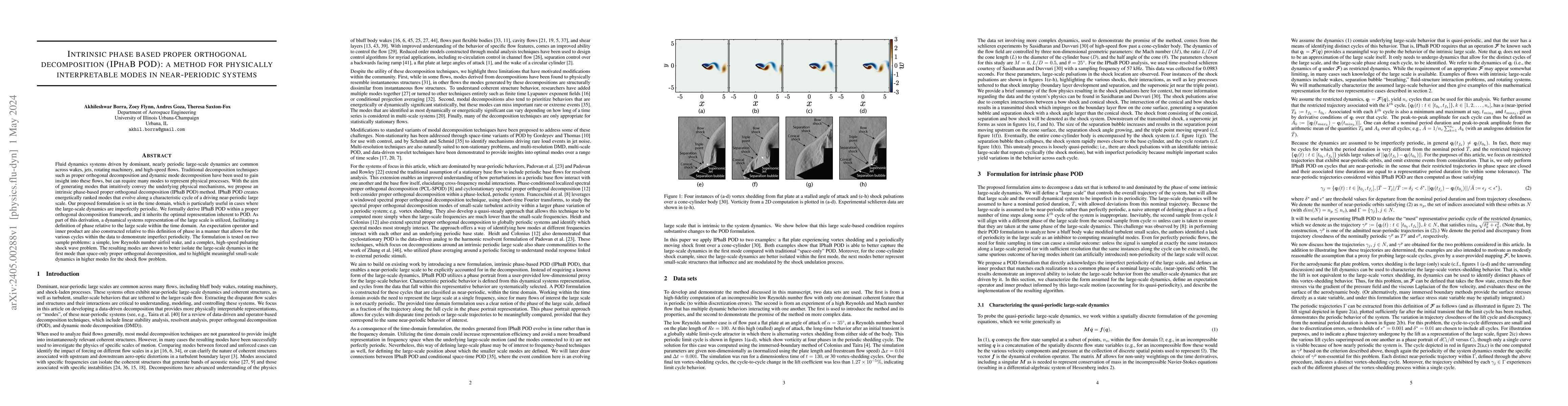 Thumbnail for Intrinsic phase based proper orthogonal decomposition (IPhaB POD): a
  method for physically interpretable modes in near-periodic systems