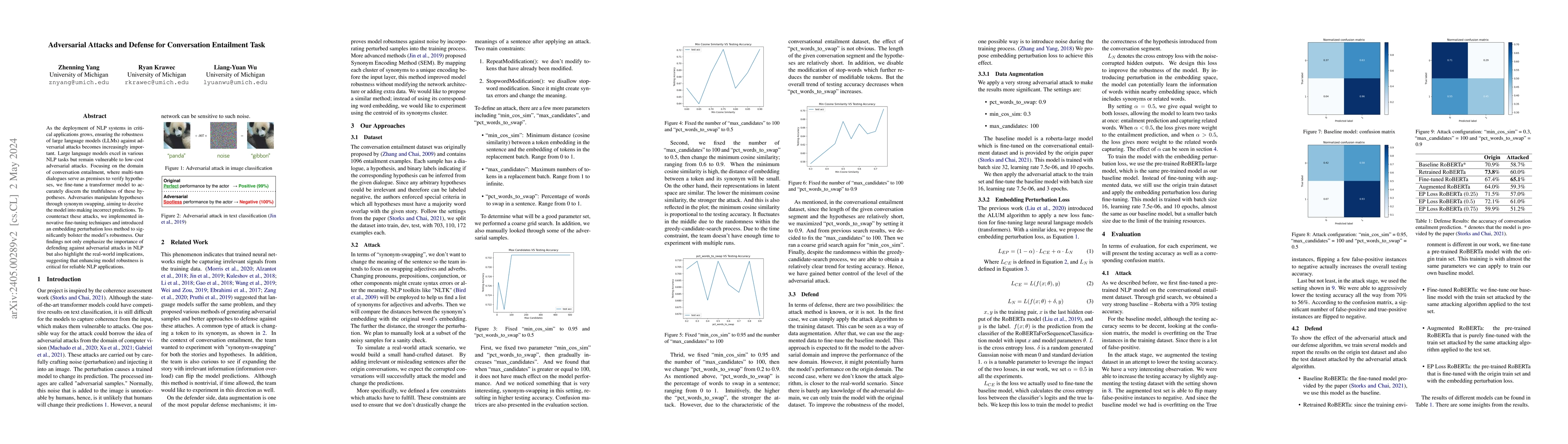 Thumbnail for Adversarial Attacks and Defense for Conversation Entailment Task
