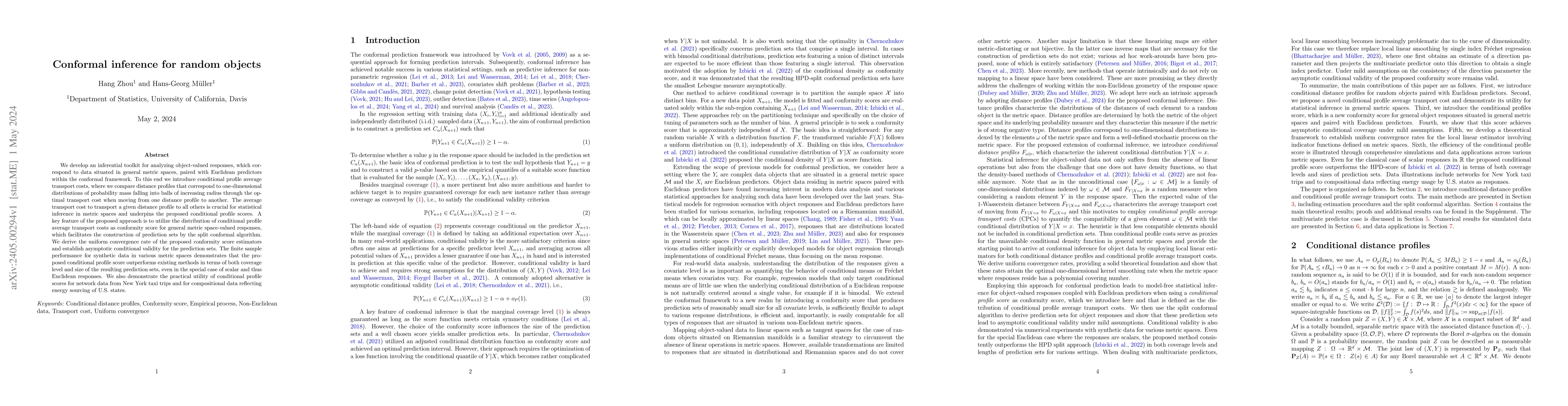 Thumbnail for Conformal inference for random objects