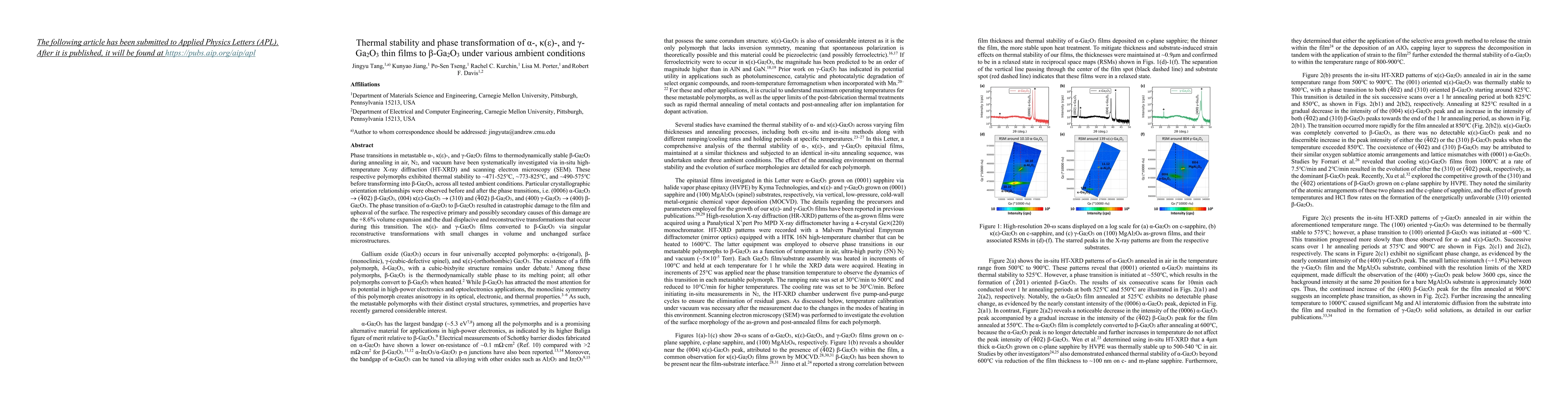 Thumbnail for Thermal stability and phase transformation of $\alpha$-,
  $\kappa(\epsilon)$-, and $\gamma$-Ga$_2$O$_3$ thin films to
  $\beta$-Ga$_2$O$_3$ under various ambient conditions