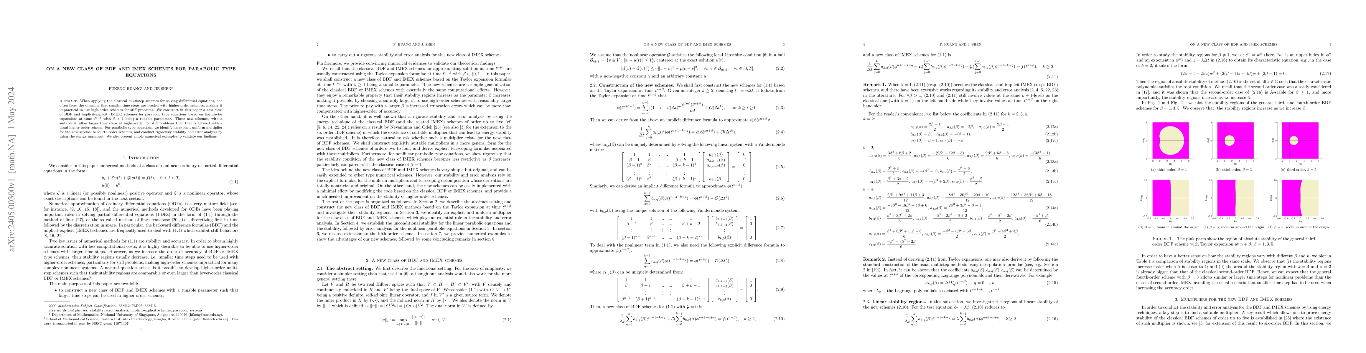 Thumbnail for On a new class of BDF and IMEX schemes for parabolic type equations