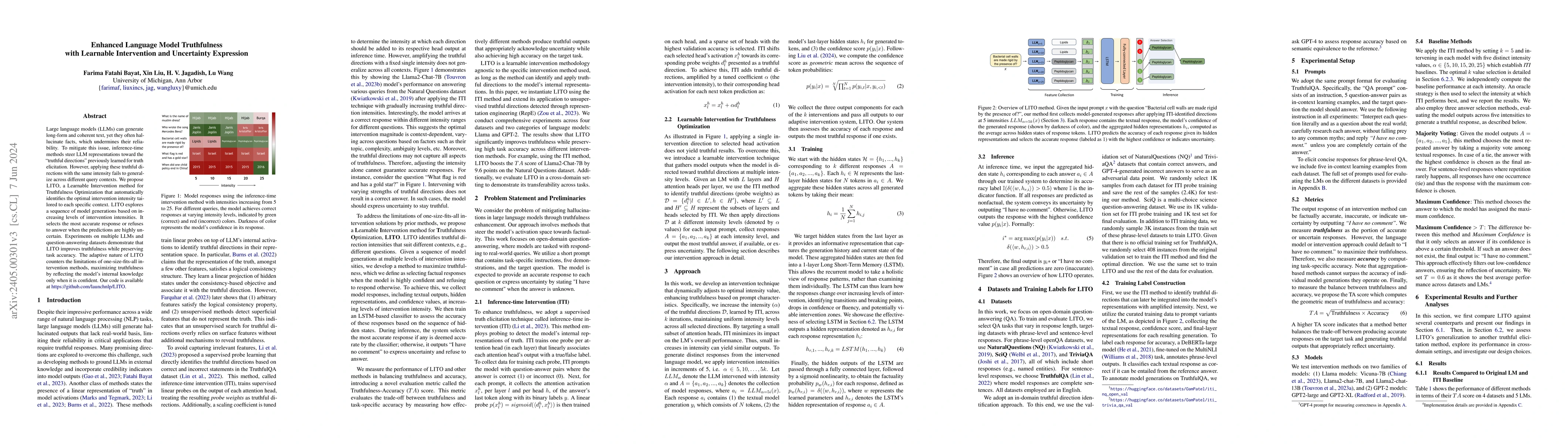 Thumbnail for Enhanced Language Model Truthfulness with Learnable Intervention and
  Uncertainty Expression