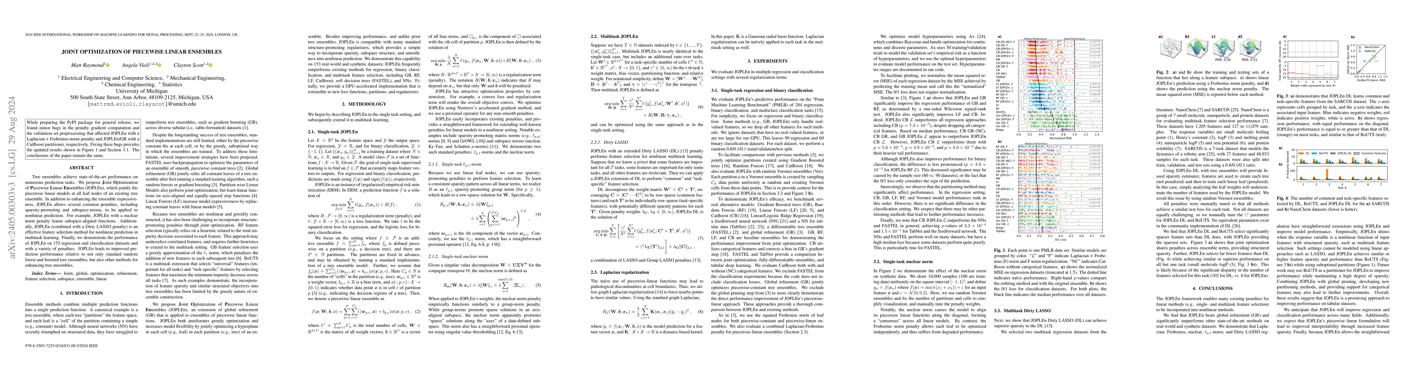Thumbnail for Joint Optimization of Piecewise Linear Ensembles