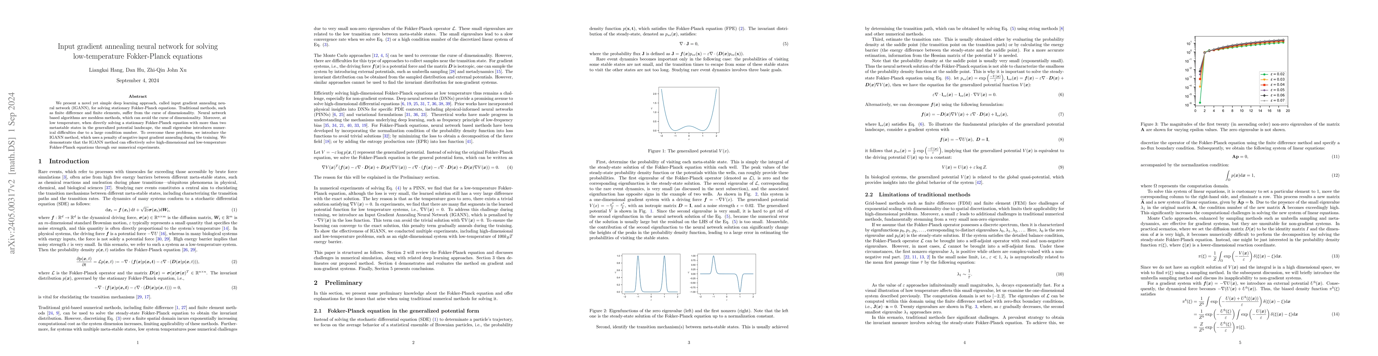 Thumbnail for Input gradient annealing neural network for solving low-temperature
  Fokker-Planck equations