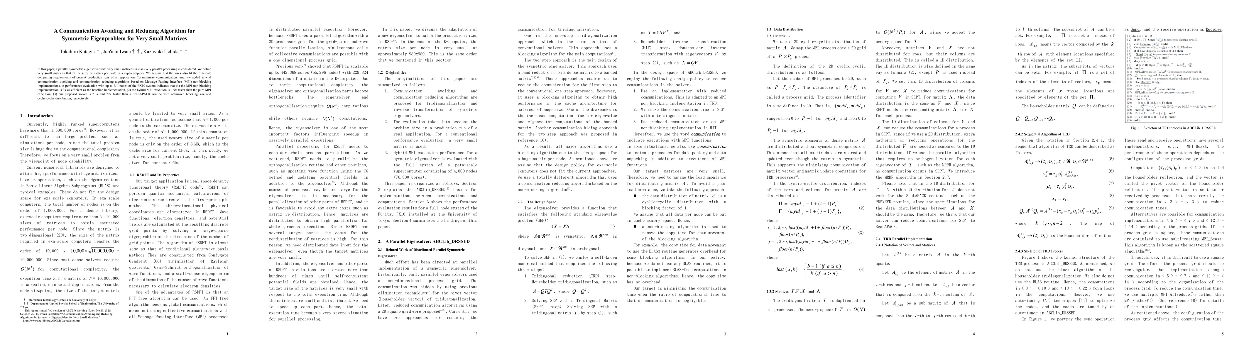 Thumbnail for A Communication Avoiding and Reducing Algorithm for Symmetric
  Eigenproblem for Very Small Matrices