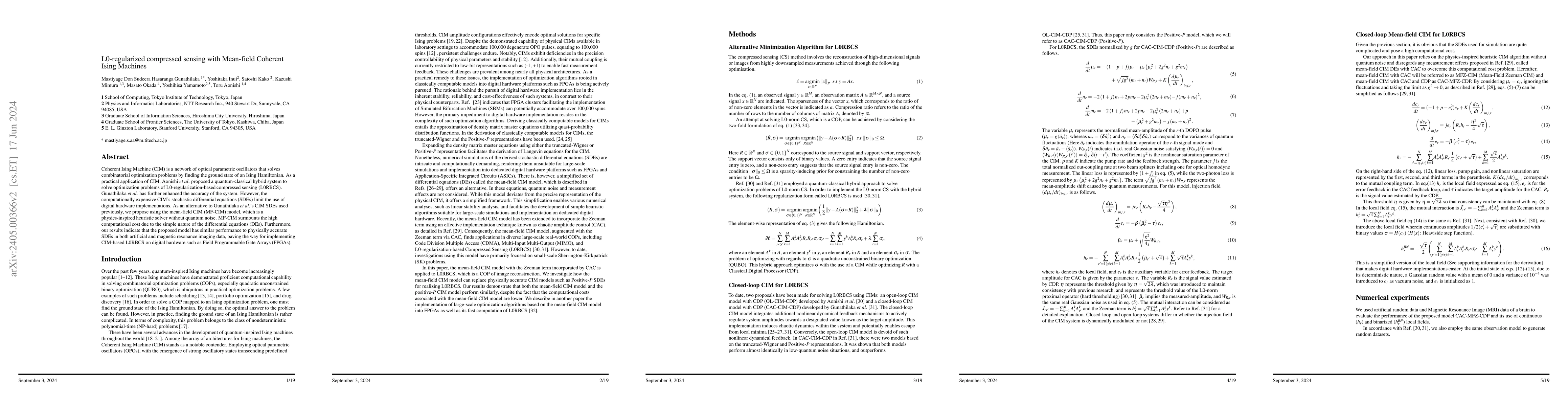 Thumbnail for L0-regularized compressed sensing with Mean-field Coherent Ising
  Machines