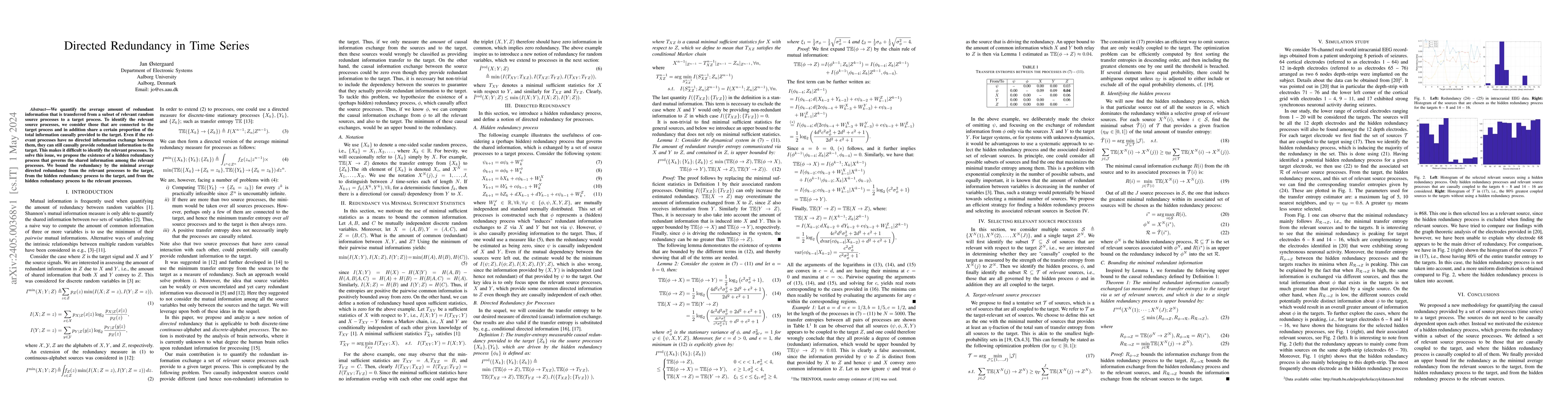 Thumbnail for Directed Redundancy in Time Series