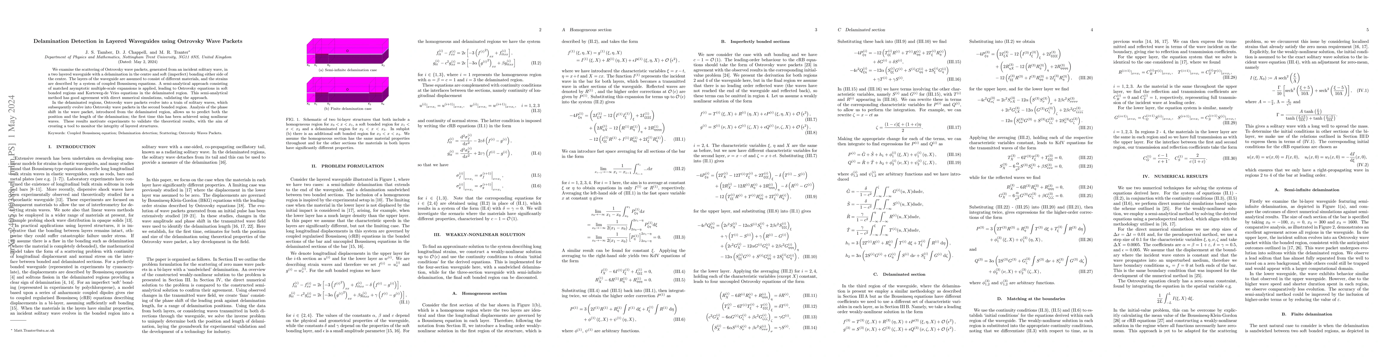 Thumbnail for Delamination Detection in Layered Waveguides using Ostrovsky Wave
  Packets