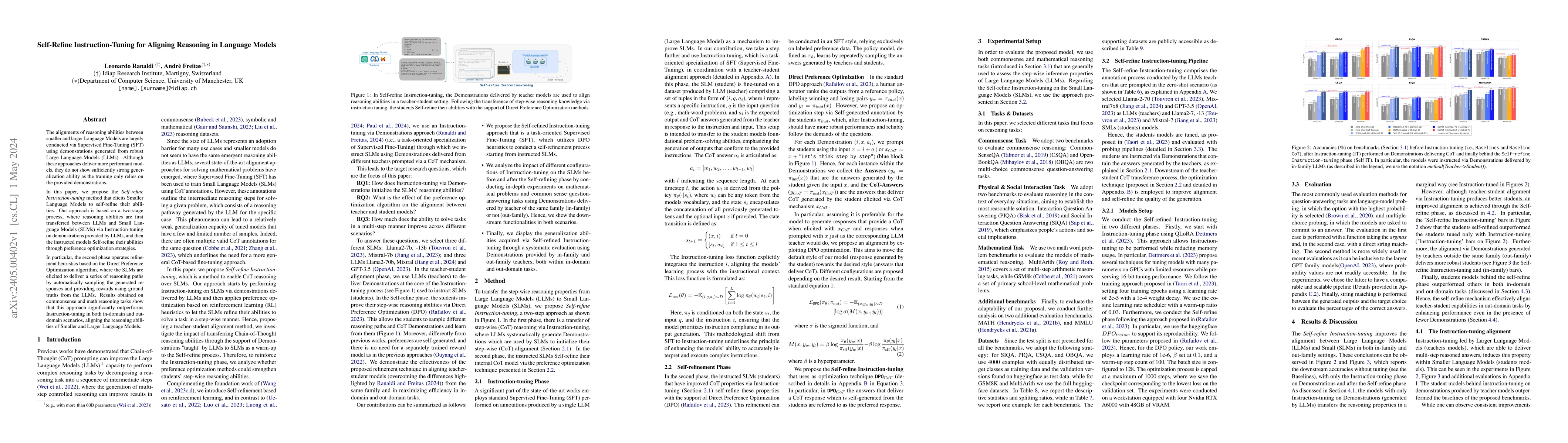 Thumbnail for Self-Refine Instruction-Tuning for Aligning Reasoning in Language Models