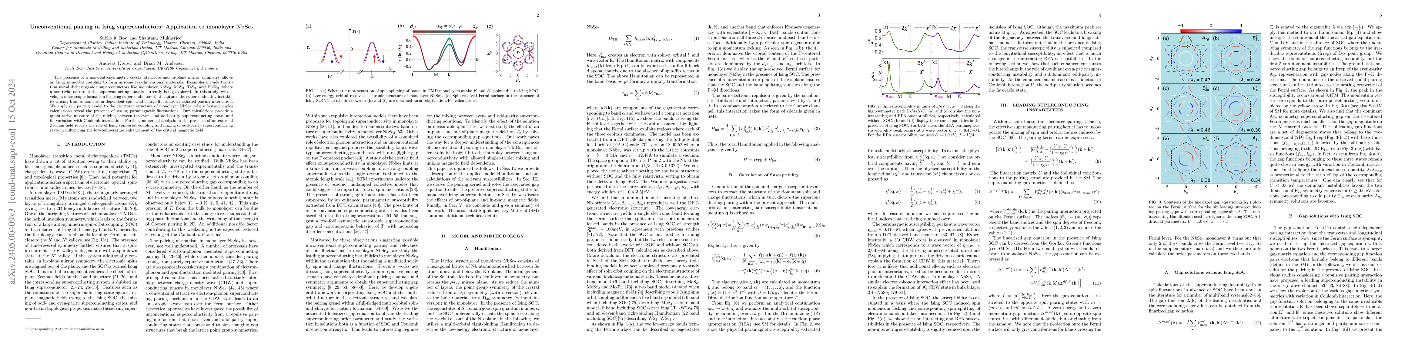 Thumbnail for Unconventional pairing in Ising superconductors: Application to
  monolayer NbSe$_2$
