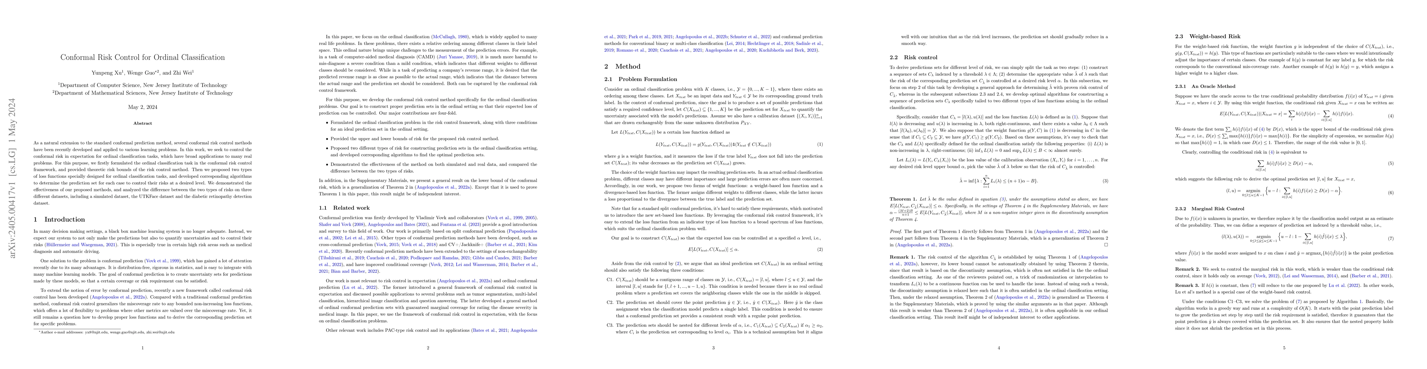 Thumbnail for Conformal Risk Control for Ordinal Classification