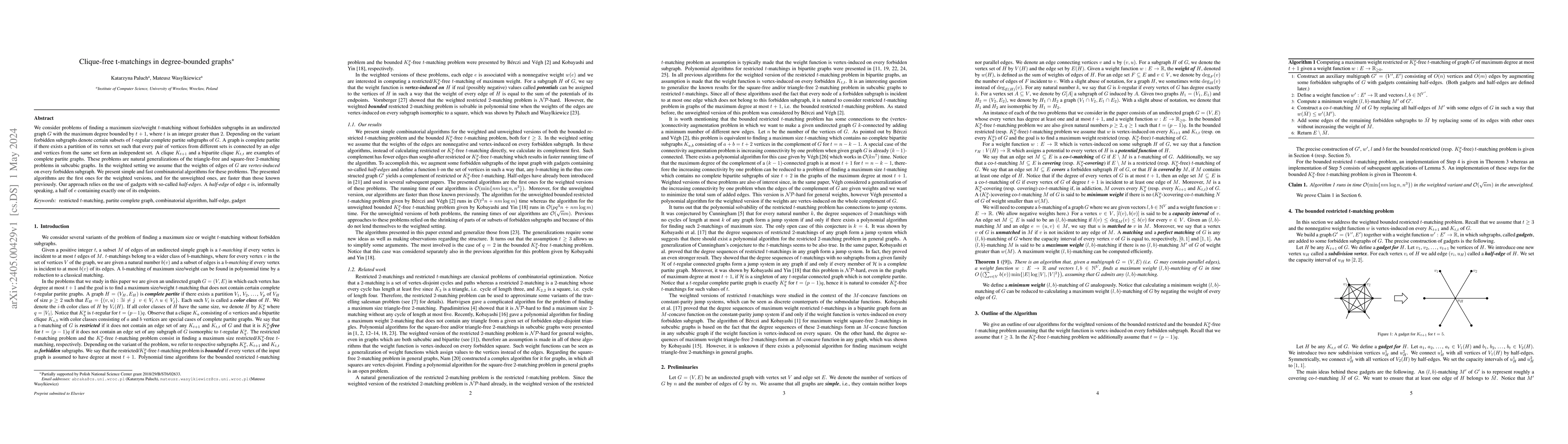 Thumbnail for Clique-free t-matchings in degree-bounded graphs