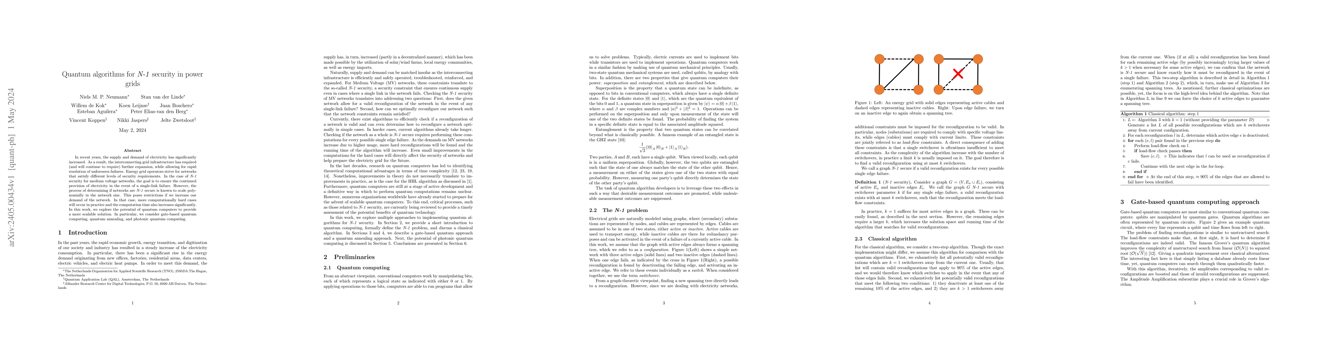 Thumbnail for Quantum algorithms for N-1 security in power grids