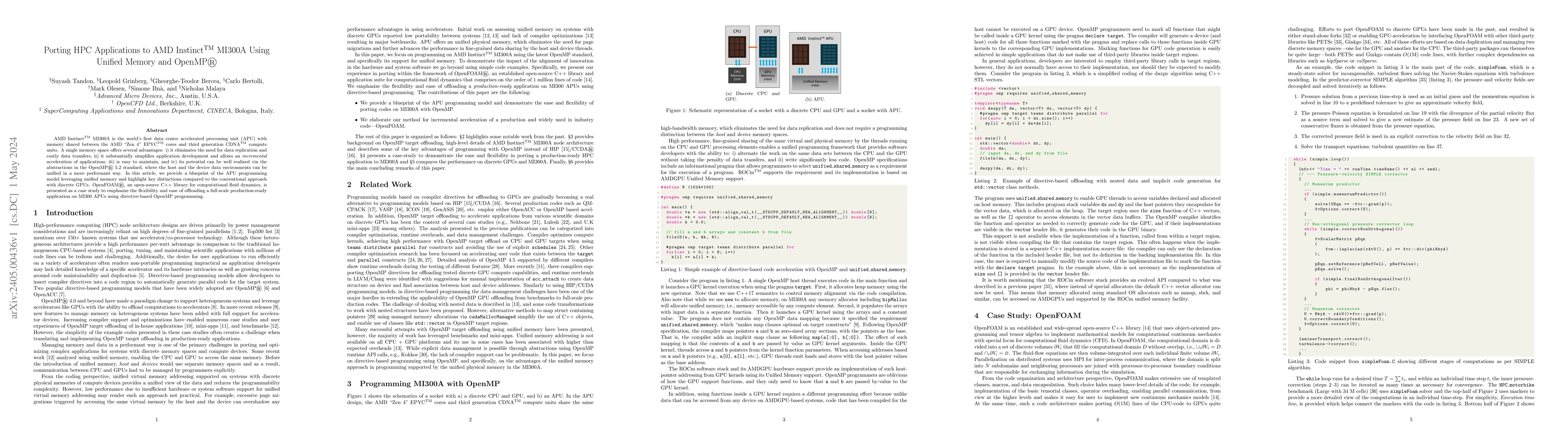 Thumbnail for Porting HPC Applications to AMD Instinct$^\text{TM}$ MI300A Using
  Unified Memory and OpenMP