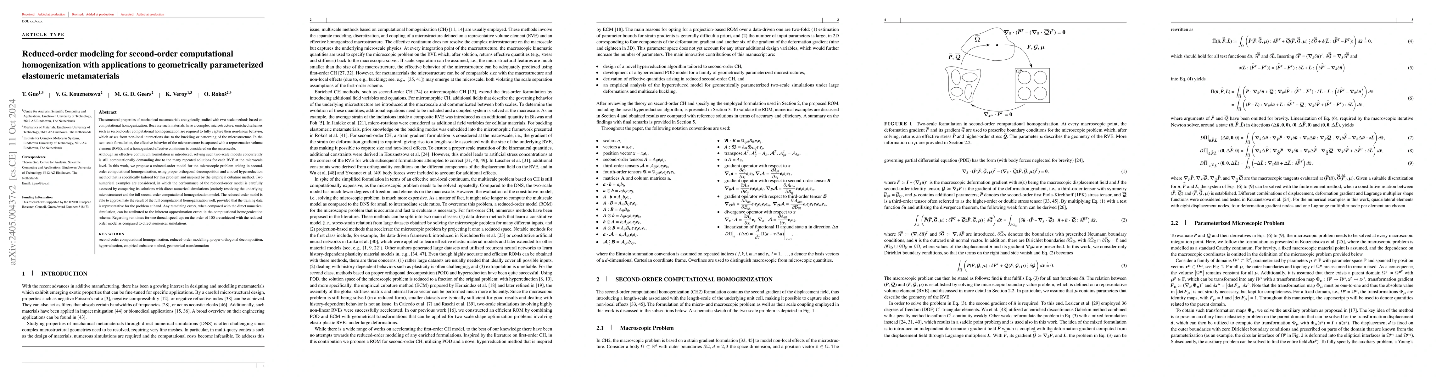 Thumbnail for Reduced-order modeling for second-order computational homogenization
  with applications to geometrically parameterized elastomeric metamaterials