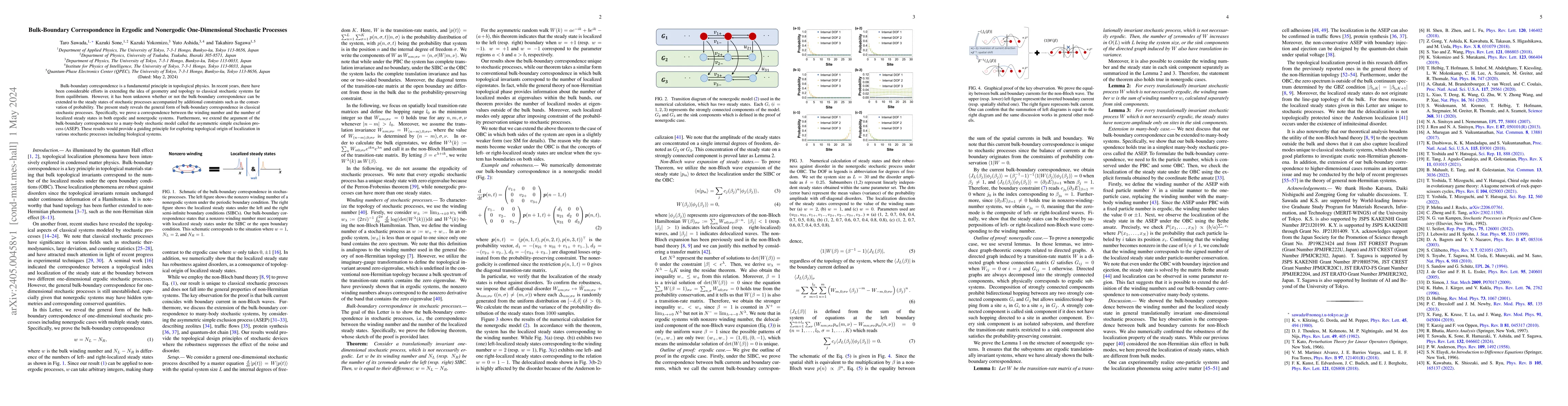 Thumbnail for Bulk-Boundary Correspondence in Ergodic and Nonergodic One-Dimensional
  Stochastic Processes