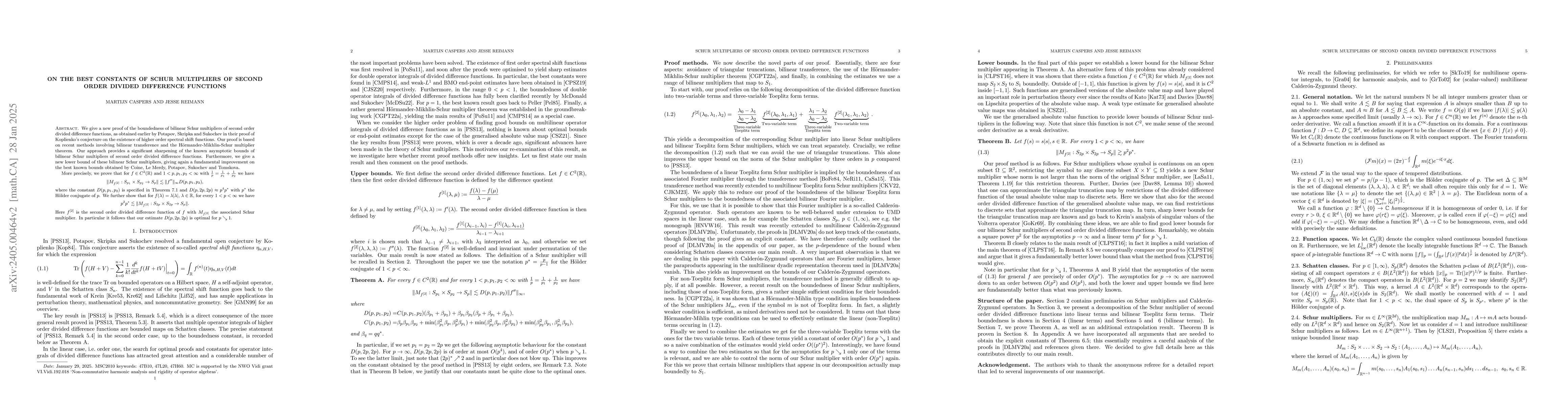 Thumbnail for On the best constants of Schur multipliers of second order divided
  difference functions