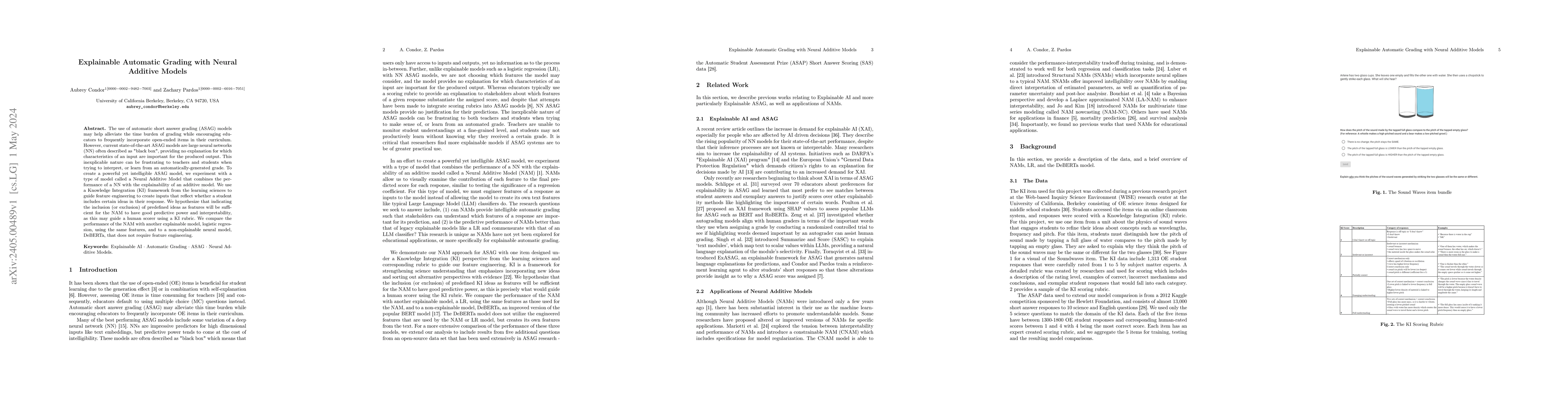 Thumbnail for Explainable Automatic Grading with Neural Additive Models
