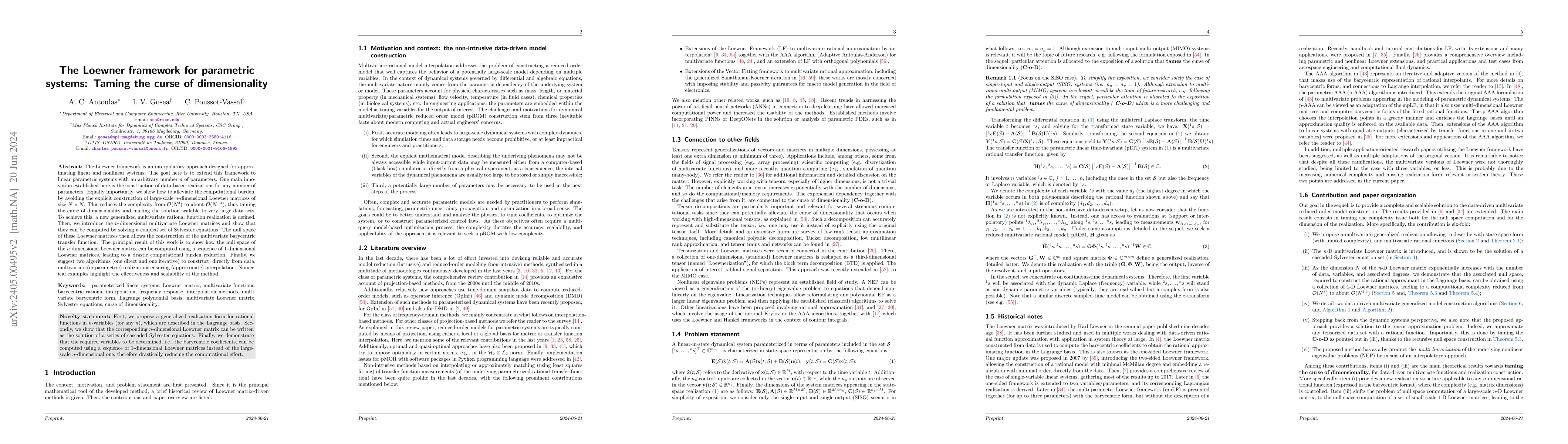 Thumbnail for The Loewner framework for parametric systems: Taming the curse of
  dimensionality