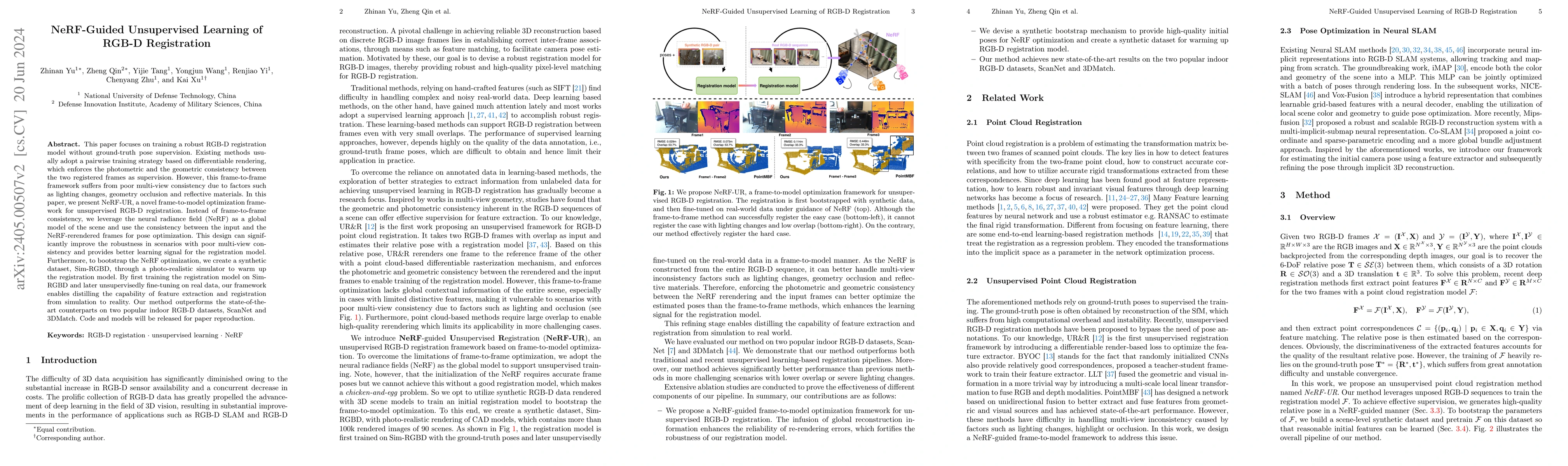 Thumbnail for NeRF-Guided Unsupervised Learning of RGB-D Registration