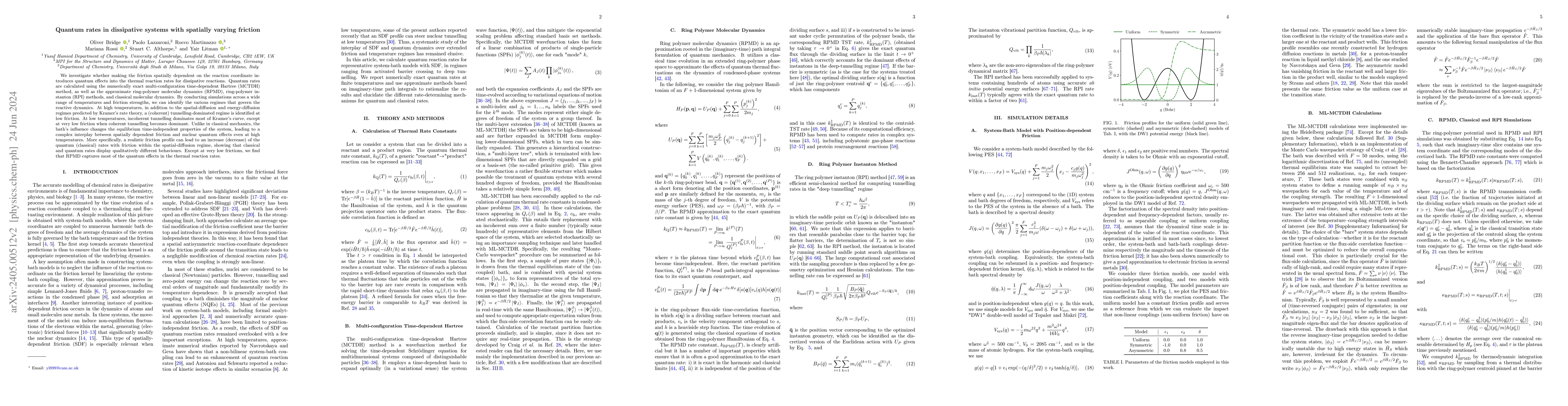 Thumbnail for Quantum rates in dissipative systems with spatially varying friction